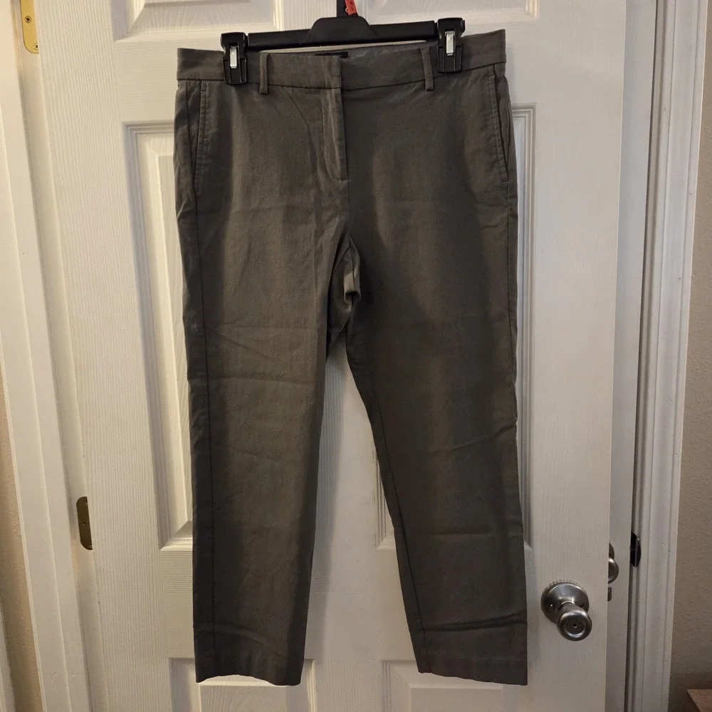 J. Jill sz 10‎ petite refined woven green trouser pants stretch casual career